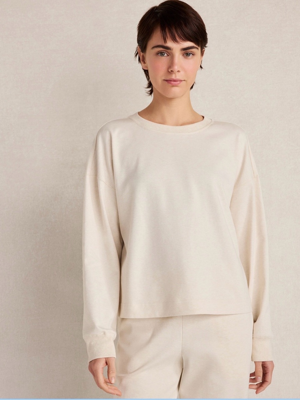 Haven Well Within Botanical-Dyed Organic Cotton Interlock Long-Sleeve Top - NWT